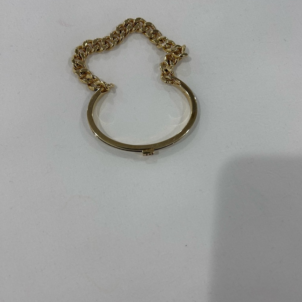 💰PRICE ⬇️•HENRI BENDEL New York • Gold Bangle w/ Chain Attached • - Picture 10 of 10